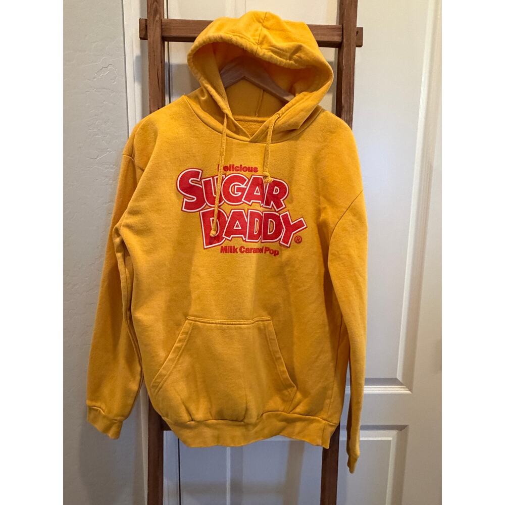 Sugar Daddy yellow graphic hoodie sweatshirt-size Large